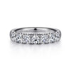 Gabriel & Co. Lecce 14K White Gold 7 Stone French Pave Diamond Wedding Band AN6066W44JJ