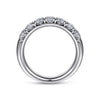 Gabriel & Co. Lecce 14K White Gold 7 Stone French Pave Diamond Wedding Band AN6066W44JJ