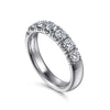 Gabriel & Co. Lecce 14K White Gold 7 Stone French Pave Diamond Wedding Band AN6066W44JJ