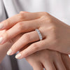 Gabriel & Co. Lecce 14K White Gold 7 Stone French Pave Diamond Wedding Band AN6066W44JJ