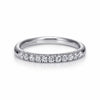 Gabriel 14K White Gold 11 Stone French Pave Diamond Wedding Band AN6071W44JJ