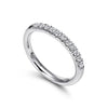 Gabriel 14K White Gold 11 Stone French Pave Diamond Wedding Band AN6071W44JJ