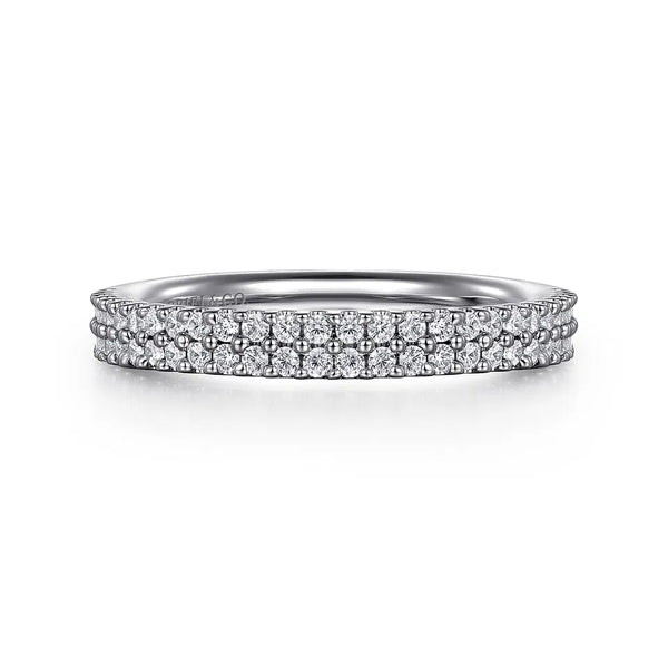 Gabriel & Co. Thailand 14K White Gold Double Row Diamond Anniversary Band - 0.3 ct AN7748W44JJ