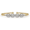 Gabriel & Co. Beaded Bangle Bracelet Cuff 14K Yellow Gold Diamond 0.6ct Bujukan BG4229-62Y45JJ