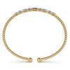 Gabriel & Co. Beaded Bangle Bracelet Cuff 14K Yellow Gold Diamond 0.6ct Bujukan BG4229-62Y45JJ