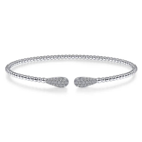 Gabriel 14K White Gold Bujukan Diamond Teardrops Bangle BG4230-62W45JJ