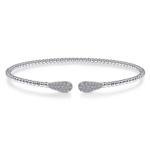 Gabriel 14K White Gold Bujukan Diamond Teardrops Bangle BG4230-62W45JJ