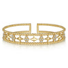 Gabriel & Co. 14K Yellow Gold Bujukan Diamond Cluster and Gold Pyramid Cuff Bangle BG4615-6Y45JJ