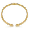 Gabriel & Co. 14K Yellow Gold Bujukan Diamond Cluster and Gold Pyramid Cuff Bangle BG4615-6Y45JJ