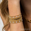 Gabriel & Co. 14K Yellow Gold Bujukan Diamond Cluster and Gold Pyramid Cuff Bangle BG4615-6Y45JJ