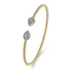 Gabriel 14K White and Yellow Gold Diamond Pear Shape Bujukan Bangle BG4774-62M45JJ