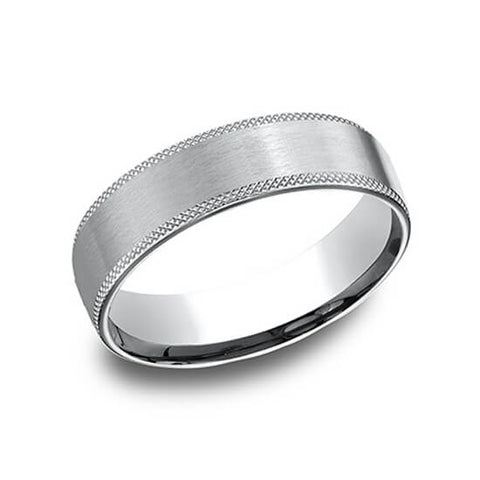 Benchmark 6mm Knurled Edge Satin Center Men's Wedding Band CF18674914KW