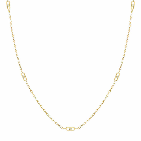 Michael M 14K Yellow Gold Diamond Streamlined Necklace CN351M