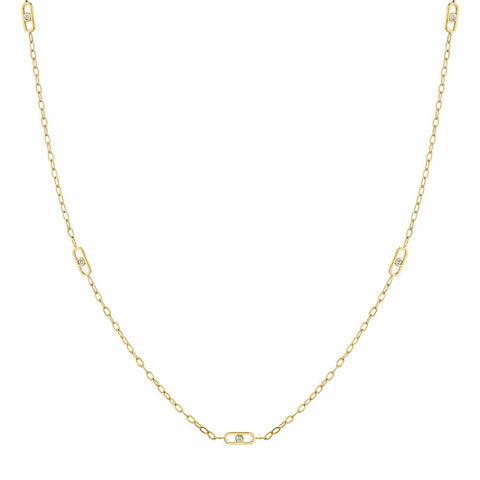 Michael M 14K Yellow Gold Diamond Streamlined Necklace CN351M