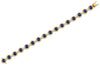 14K Yellow Gold Sapphire and Diamond Tennis Bracelet