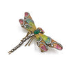 Estate Vintage Diamond & Gemstone Dragonfly Brooch