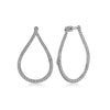 Gabriel 14K White Gold Pear Shape Diamond Bypass Hoop Earrings EG13801W45JJ