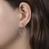 Gabriel 14K White Gold Pear Shape Diamond Bypass Hoop Earrings EG13801W45JJ