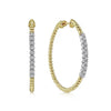 Gabriel 14K Yellow Gold 40mm Bujukan Diamond Classic Hoop Earrings EG13970Y45JJ