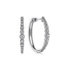 Gabriel 14K White Gold 30mm Diamond Classic Oval Hoop Earrings EG14510W45JJ