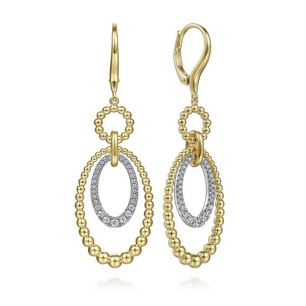 Gabriel 14K White-Yellow Gold Bujukan Diamond Drop Earrings EG14572M45JJ