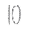 Gabriel 14K White Gold 40mm Buttercup set Diamond Classic Oval Hoop Earrings EG14656W45JJ