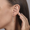 Gabriel 14K Yellow Gold 40mm Diamond Station Intricate Hoop Earrings EG14721Y45JJ