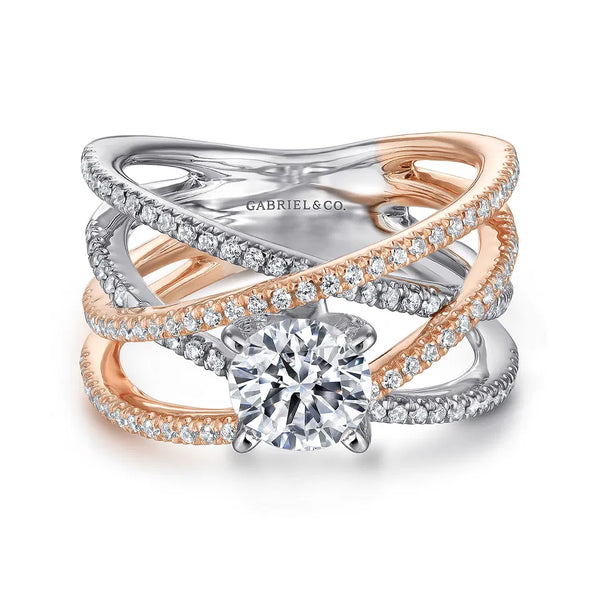 Gabriel & Co. Ronny 14K White-Rose Gold Round Diamond Engagement Ring ER13846R4T44JJ