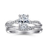 Gabriel & Co. Campana 14K White Gold Oval Diamond Engagement Ring ER14922OB4W44JJ