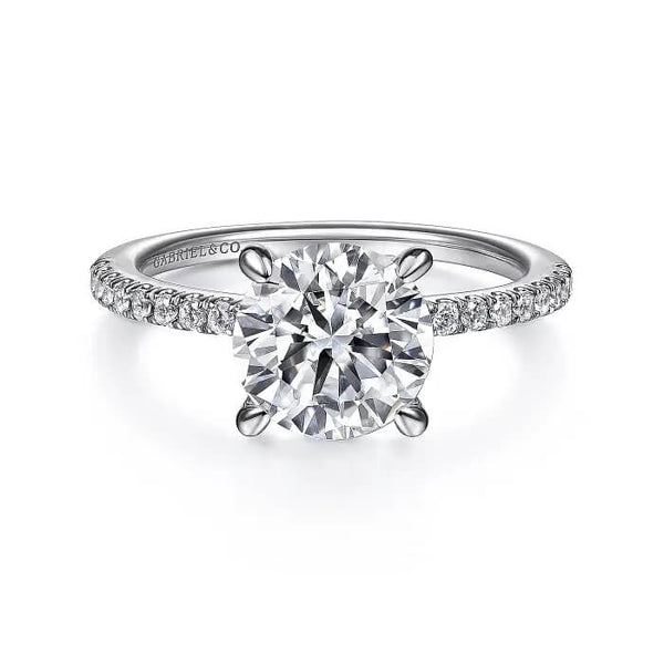 Gabriel 14K White Gold Round Diamond Engagement Ring ER14987R8W44JJ