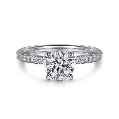 Gabriel 14K White Gold Round Diamond Engagement Ring ER16058R4W44JJ