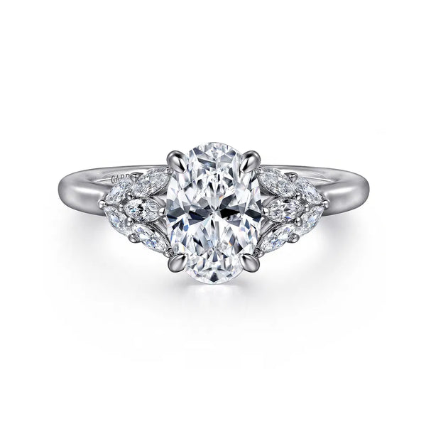 Gabriel & Co. Cami 14K White Gold Oval Diamond Engagement Ring ER16202O6W43JJ
