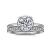 Gabriel 14K White Gold Round Halo Diamond Engagement Ring ER16238R6W44JJ