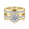 Gabriel & Co. Dennise 14K Yellow Gold Wide Band Round Diamond Engagement Ring ER16328R6Y44JJ