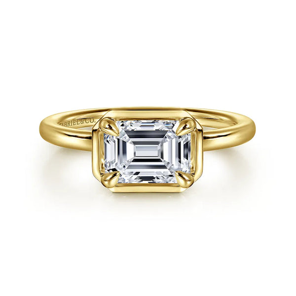 Gabriel & Co. Linen 14K Yellow Gold Emerald Cut Diamond Engagement Ring ER16483E6Y4JJJ
