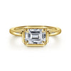 Gabriel & Co. Linen 14K Yellow Gold Emerald Cut Diamond Engagement Ring ER16483E6Y4JJJ