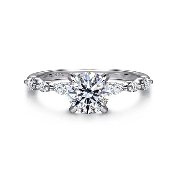 Gabriel & Co. Perry 14K White Gold Round Diamond Engagement Ring ER16497R4W44JJ