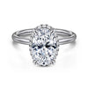 Gabriel & Co. 14K White Gold Oval Hidden Halo Diamond Engagement Ring ER16565O10W44JJ