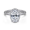 Gabriel & Co. 14K White Gold Oval Hidden Halo Diamond Engagement Ring ER16565O10W44JJ
