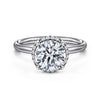 Gabriel & Co. Seattle 14K White Gold Round Hidden Halo Diamond Engagement Ring ER16565R8W44JJ