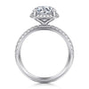 Gabriel & Co. Suede 14K White Gold Round Hidden Halo Diamond Engagement Ring ER16566R10W44JJ