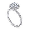 Gabriel & Co. Suede 14K White Gold Round Hidden Halo Diamond Engagement Ring ER16566R10W44JJ
