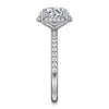 Gabriel & Co. Suede 14K White Gold Round Hidden Halo Diamond Engagement Ring ER16566R10W44JJ