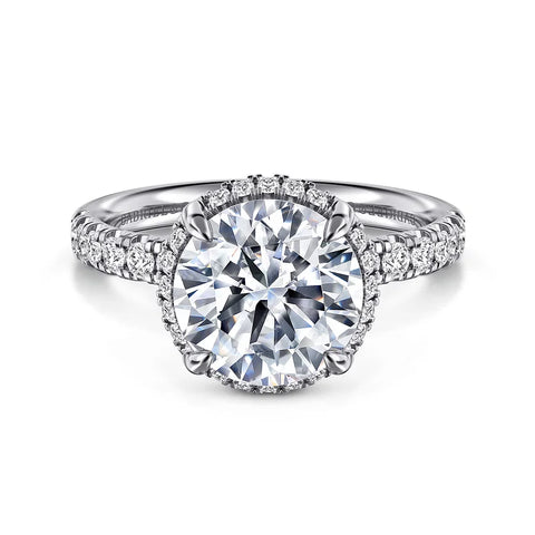 Gabriel & Co. 14K White Gold 1/2 Way Round Diamond Engagement Ring ER16568R12W44JJ