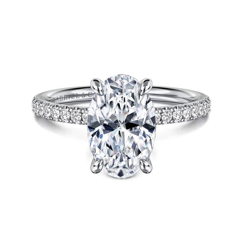Gabriel & Co. 14K White Gold Oval Diamond Engagement Ring ER16570O10W44JJ