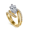 Gabriel & Co. Slate 14K White-Yellow Gold Bypass Marquise Shape Diamond Engagement Ring ER16643M8M44JJ