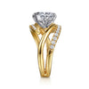 Gabriel & Co. Slate 14K White-Yellow Gold Bypass Marquise Shape Diamond Engagement Ring ER16643M8M44JJ