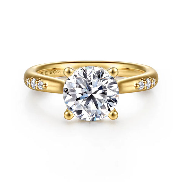 Gabriel & Co. Carroline 14K Yellow Gold Round Diamond Engagement Ring ER16670R8Y44JJ