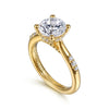 Gabriel & Co. Carroline 14K Yellow Gold Round Diamond Engagement Ring ER16670R8Y44JJ