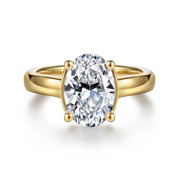 Gabriel & Co. Villa 14K Yellow Gold Half Bezel Oval Diamond Engagement Ring ER16707O8Y44JJ